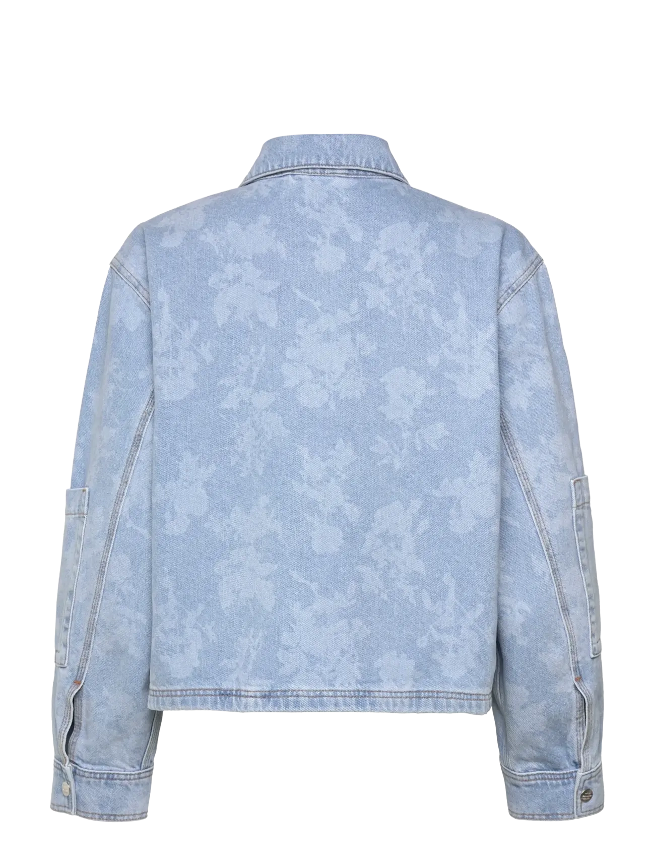 Mads Nørgaard - Art Denim Soleil Jacket - light denim/ink flower aop - 1
