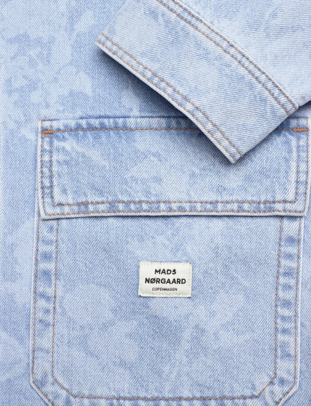 Mads Nørgaard - Art Denim Soleil Jacket - denimjakker - light denim/ink flower aop - 3