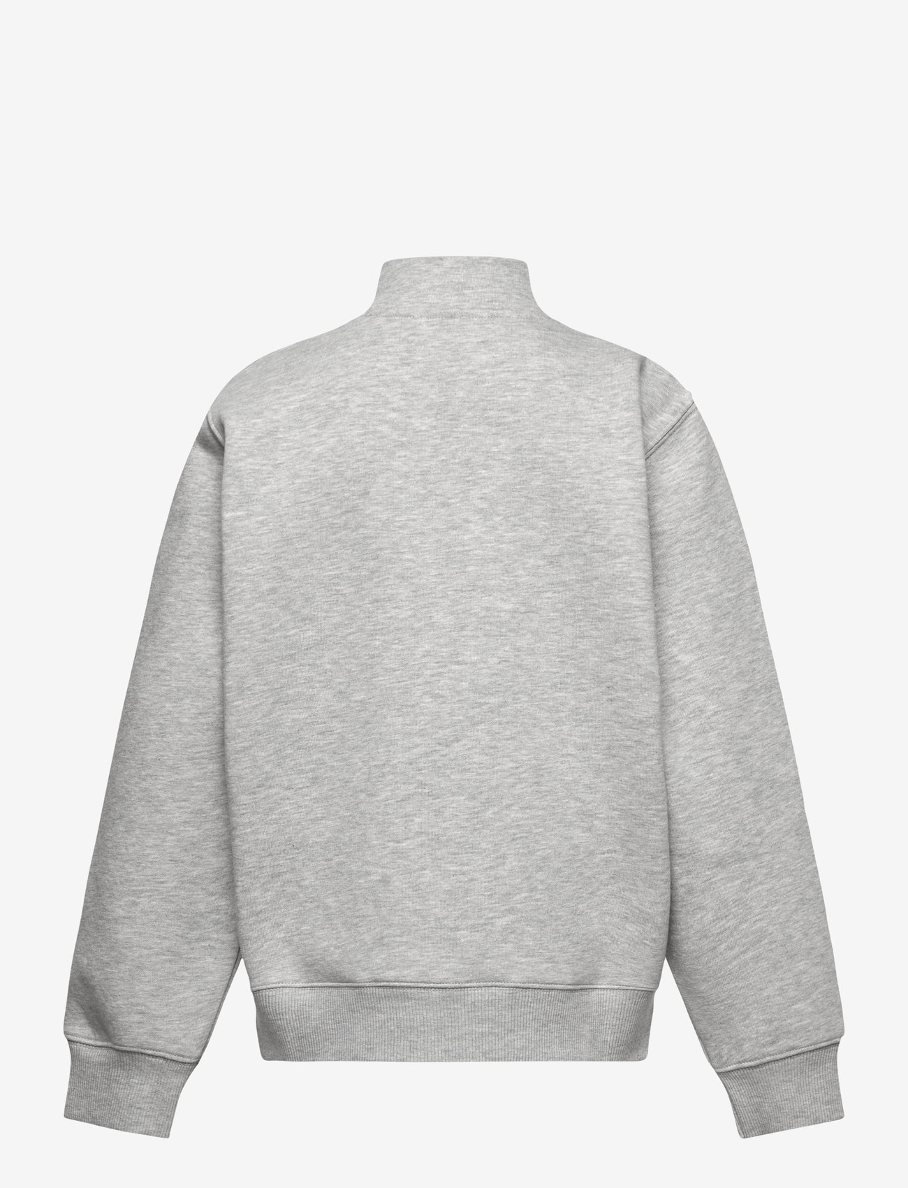 Mads Nørgaard - Mix Sweat Crewie Half Zip Sweatshirt - sweatshirts - grey melange - 1