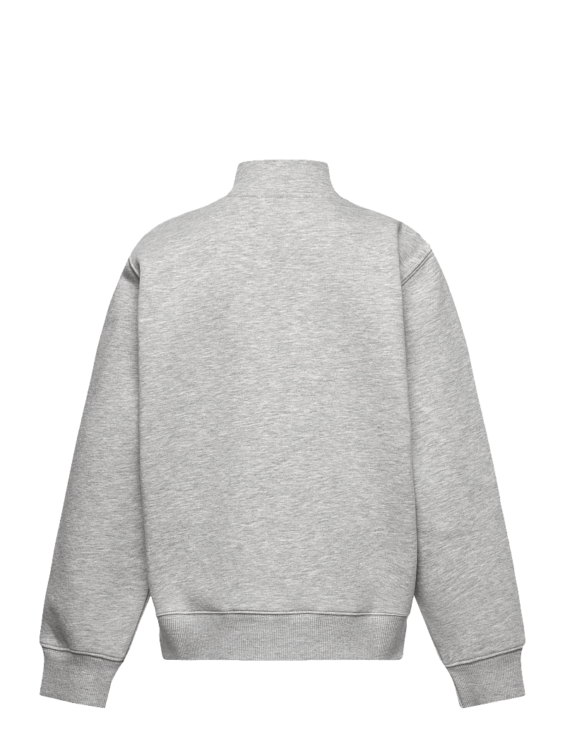 Mads Nørgaard - Mix Sweat Crewie Half Zip Sweatshirt - sweatshirts - grey melange - 1