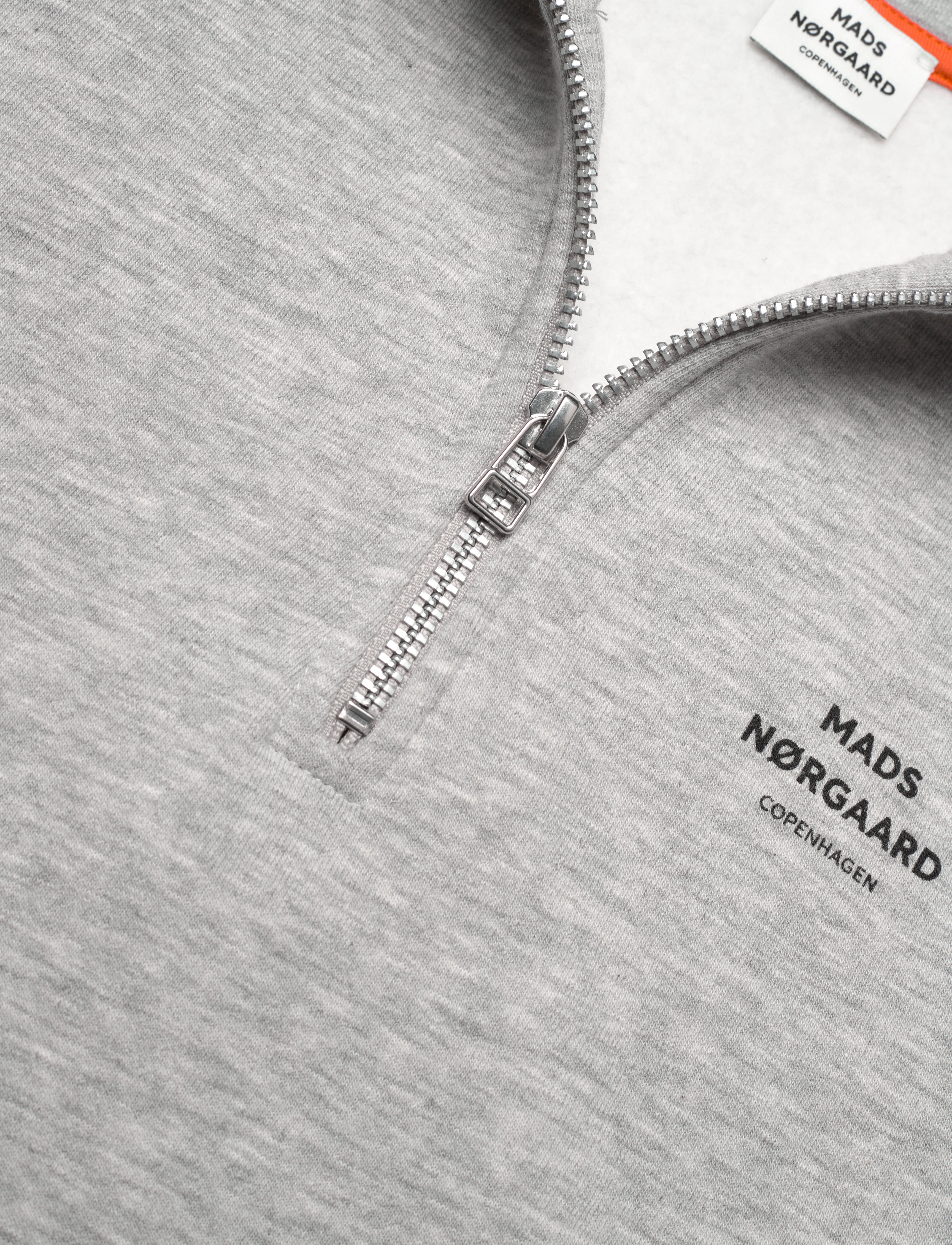 Mads Nørgaard - Mix Sweat Crewie Half Zip Sweatshirt - grey melange - 2