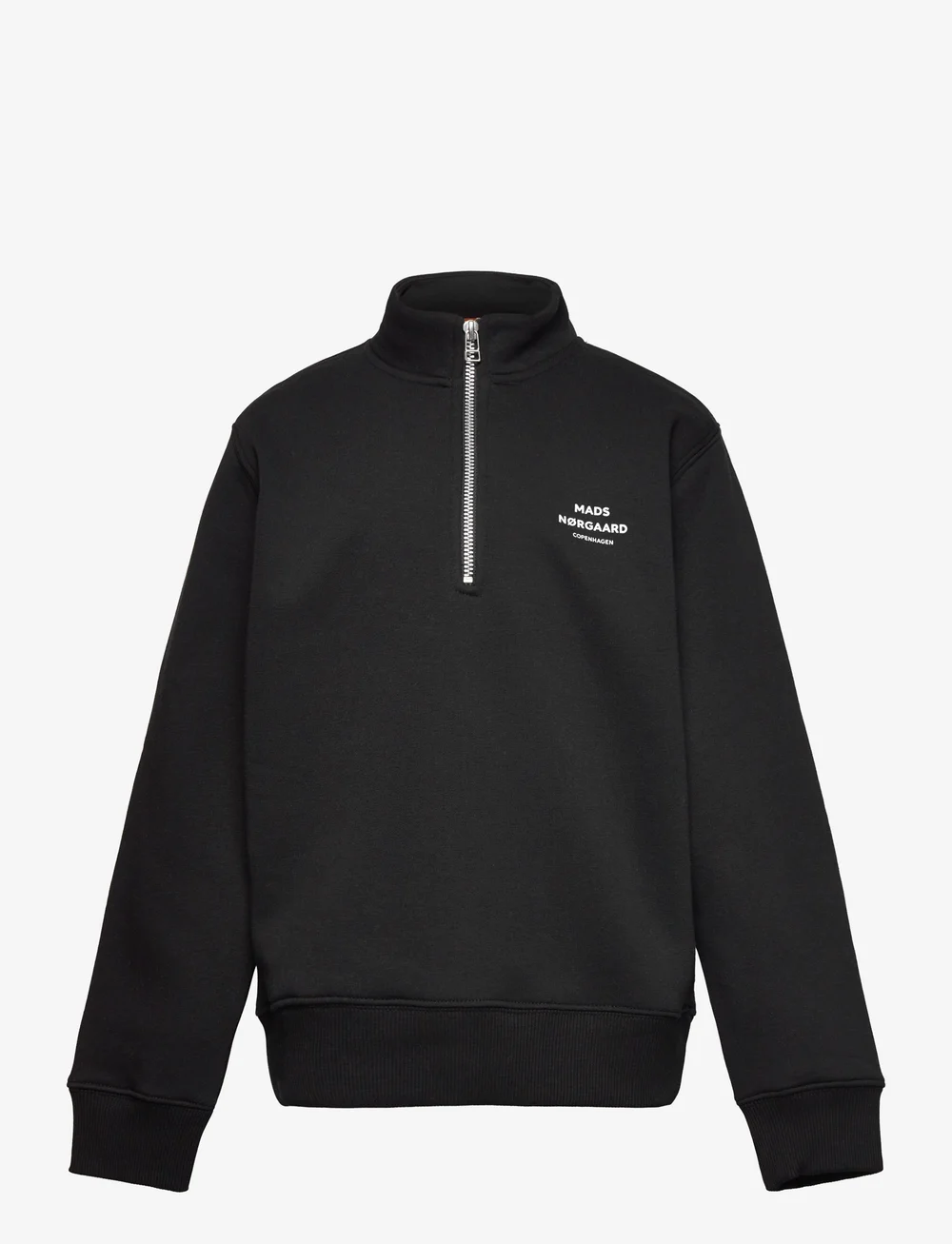 Mads Nørgaard - Mix Sweat Crewie Half Zip Sweatshirt - peysur - jet black - 0
