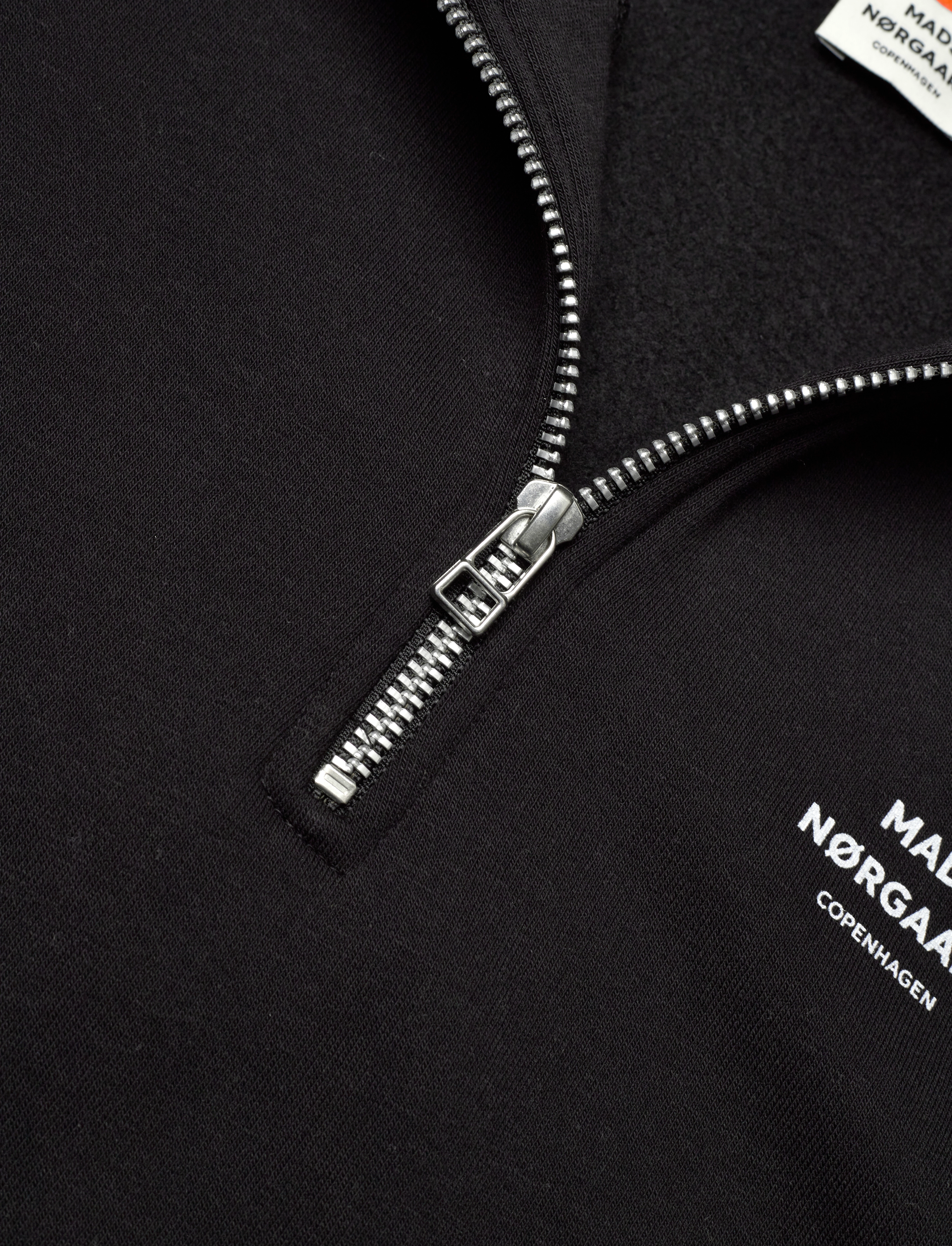 Mads Nørgaard - Mix Sweat Crewie Half Zip Sweatshirt - jet black - 2