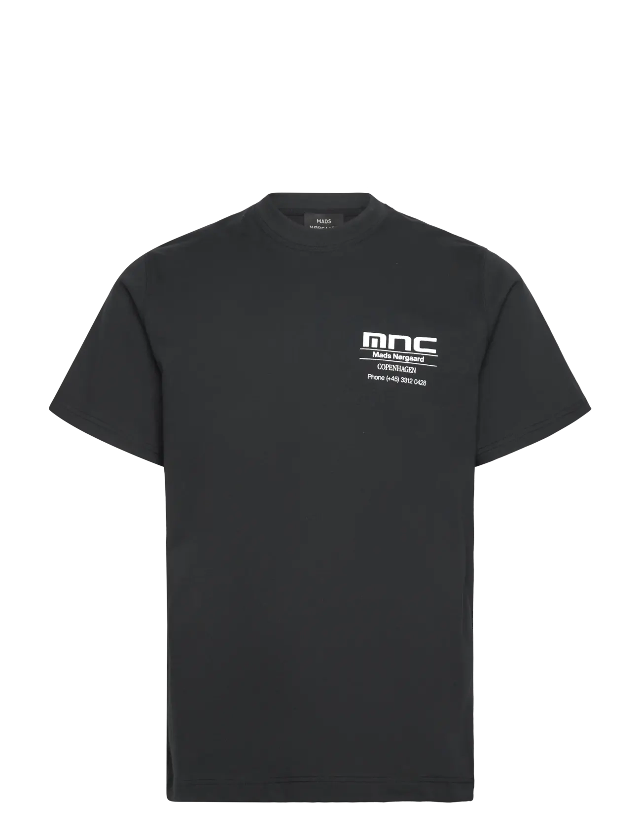 Mads Nørgaard Cotton Jersey Frode MNC Tee - Tøj - BLACK / black