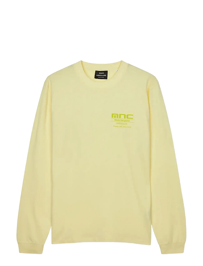 Mads Nørgaard - Cotton Jersey Frode MNC Tee LS - langærmede t-shirts - tender yellow - 0