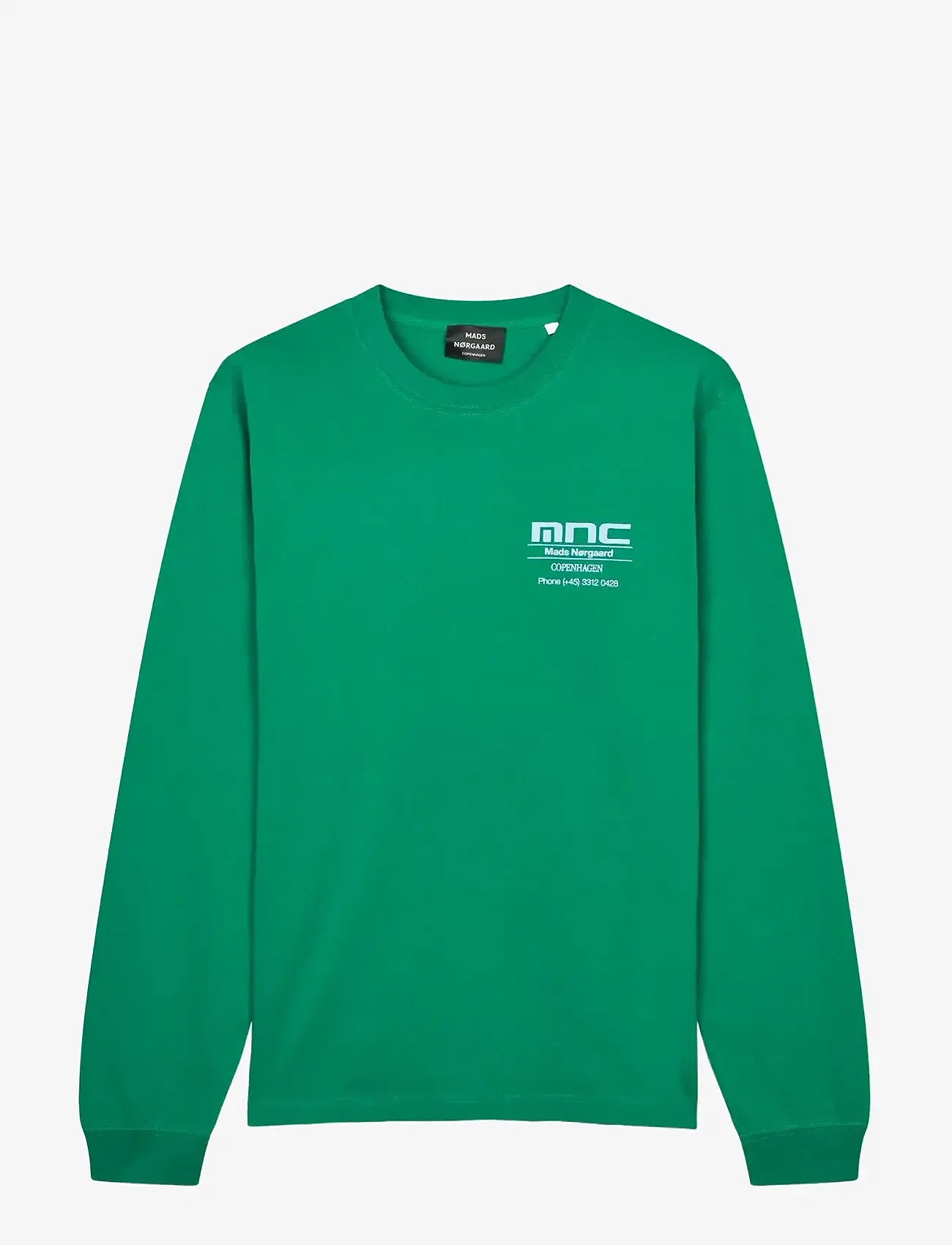 Mads Nørgaard - Cotton Jersey Frode MNC Tee LS - long-sleeved t-shirts - verdant green - 0
