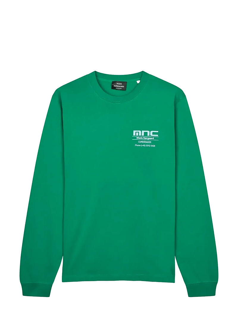 Mads Nørgaard - Cotton Jersey Frode MNC Tee LS - long-sleeved t-shirts - verdant green - 0
