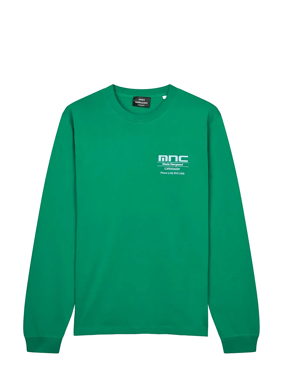 Mads Nørgaard - Cotton Jersey Frode MNC Tee LS - langærmede t-shirts - verdant green - 0