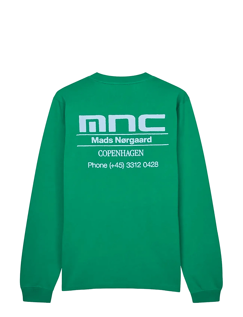 Mads Nørgaard - Cotton Jersey Frode MNC Tee LS - long-sleeved t-shirts - verdant green - 1