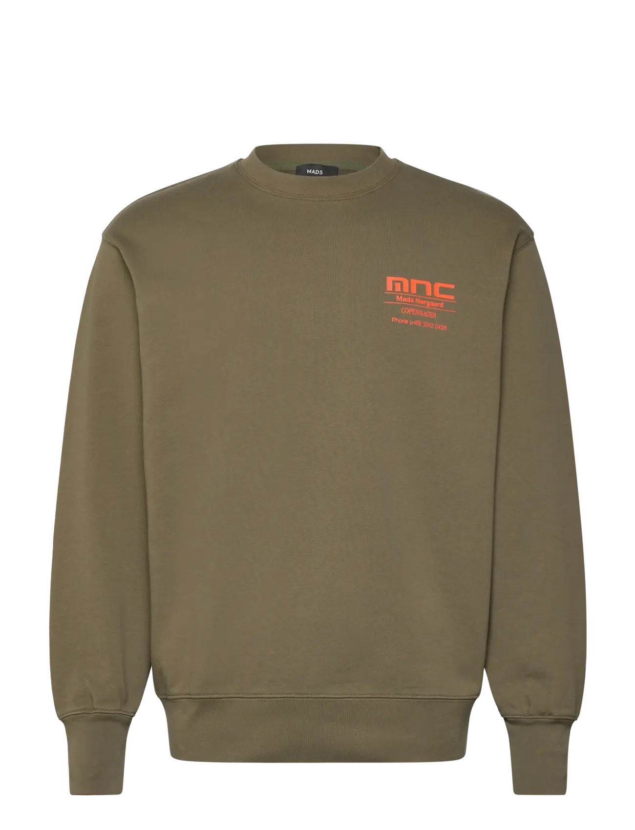 MADS NØRGAARD Compact Baumwolle Mnc Crew Khaki - L - Herren