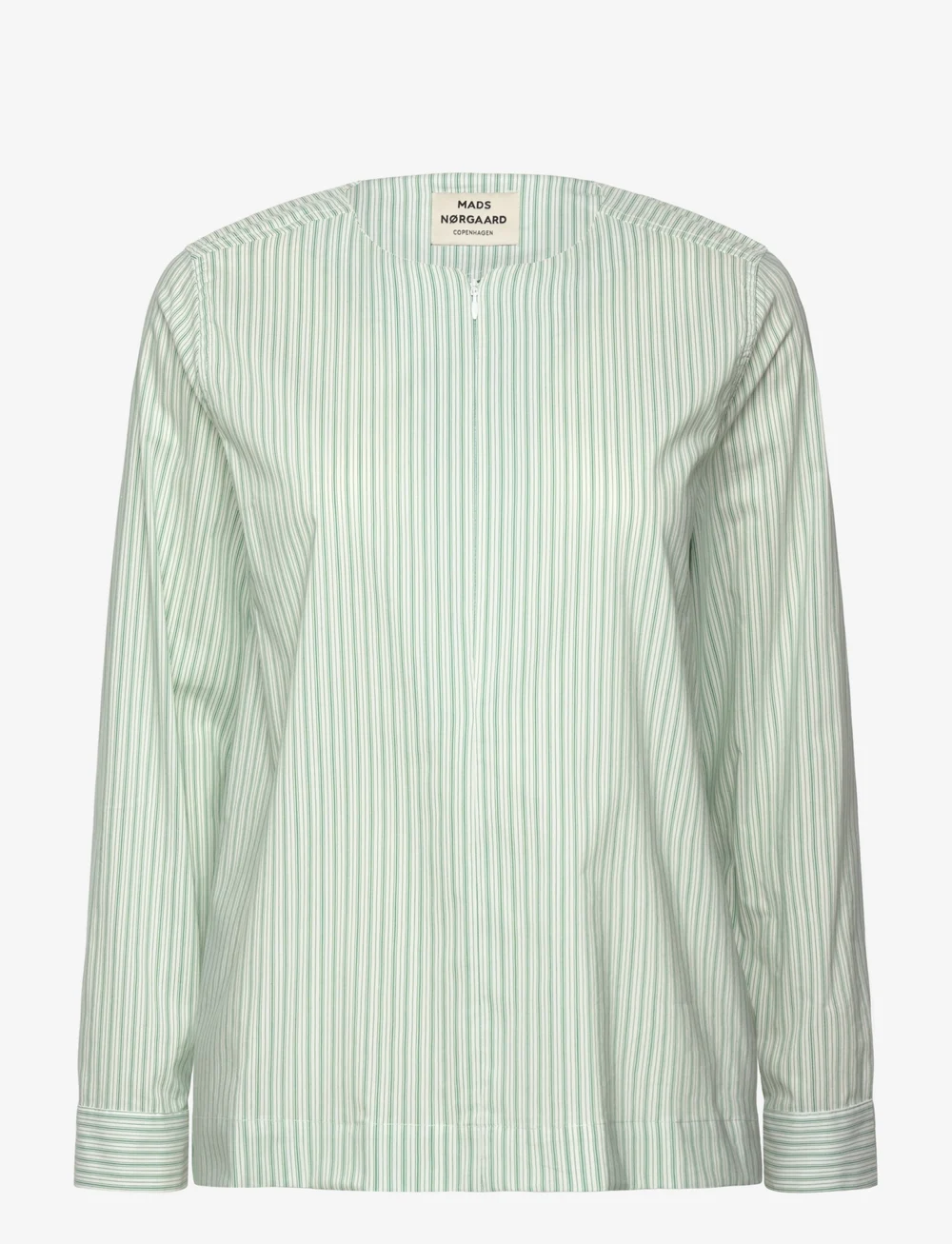 Mads Nørgaard - Poplinda Dana Shirt - langærmede bluser - pinstripe/verdant green - 0