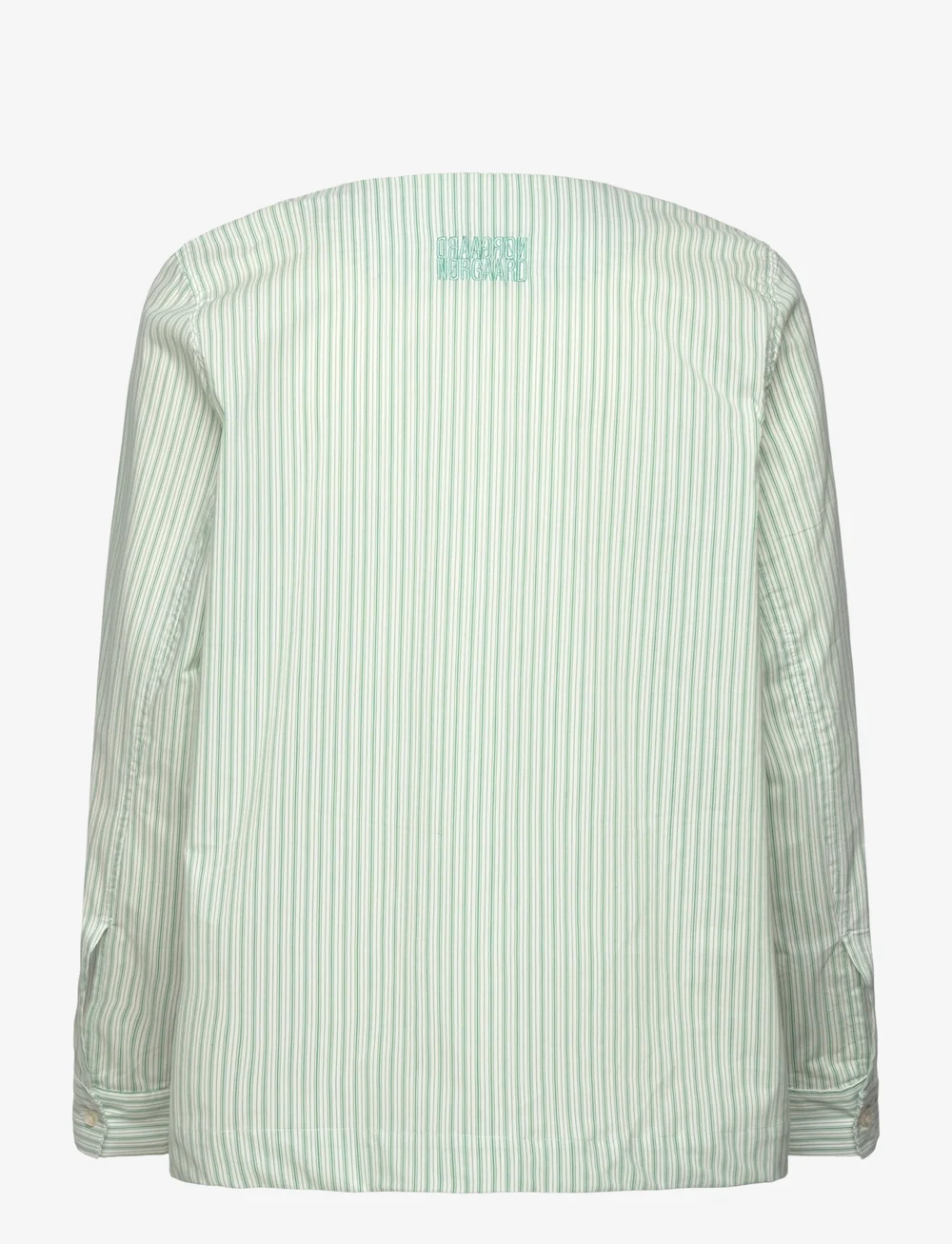 Mads Nørgaard - Poplinda Dana Shirt - langærmede bluser - pinstripe/verdant green - 1