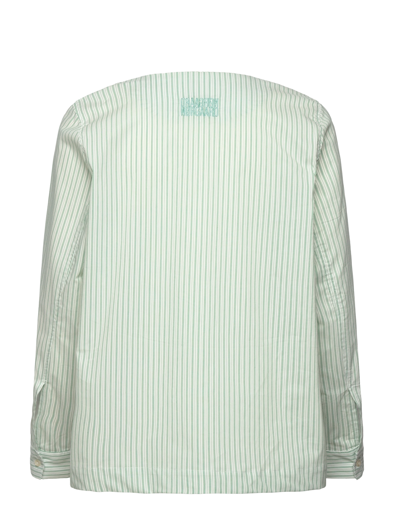 Mads Nørgaard - Poplinda Dana Shirt - pikkade varrukatega pluusid - pinstripe/verdant green - 1