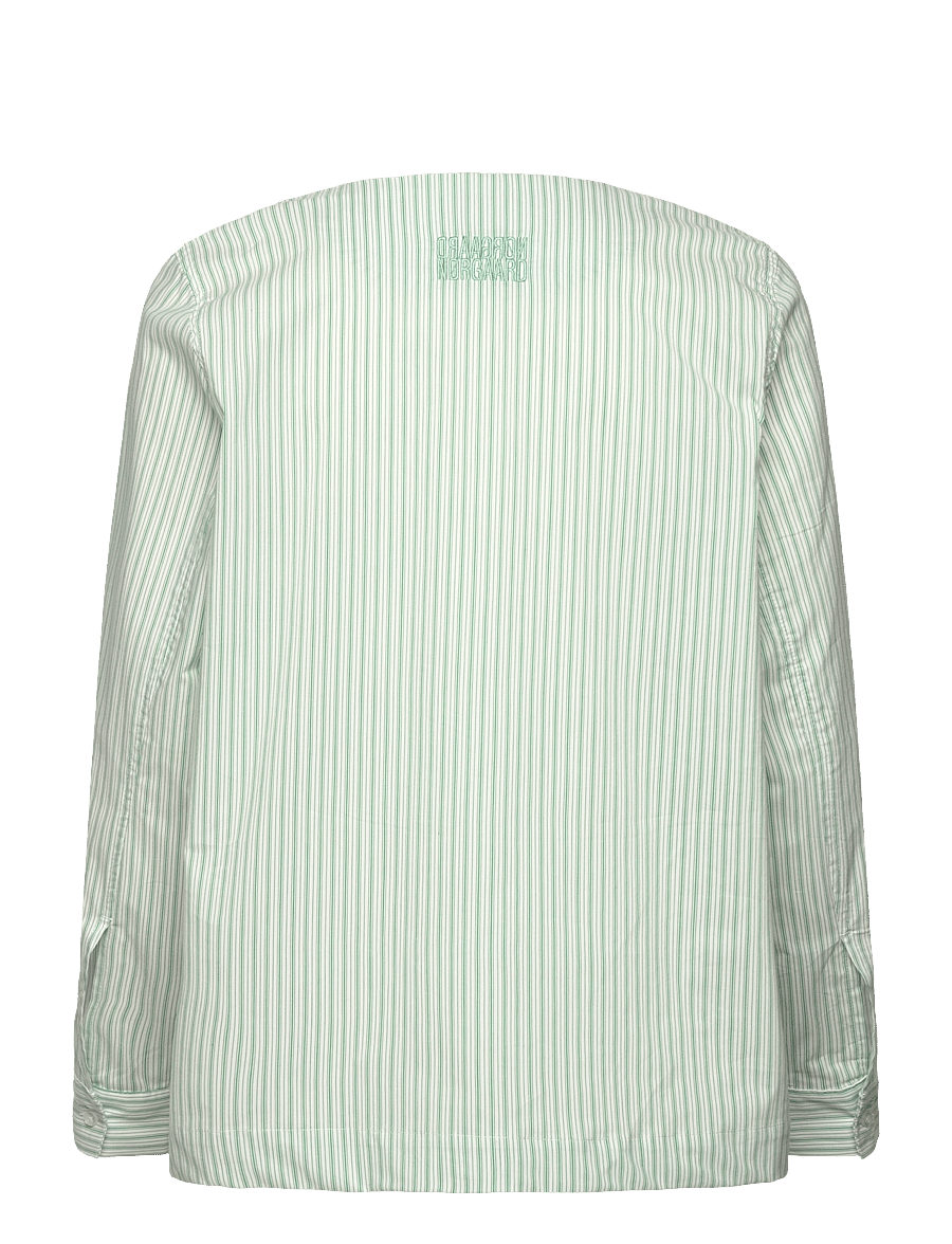Mads Nørgaard - Poplinda Dana Shirt - blouses à manches longues - pinstripe/verdant green - 1