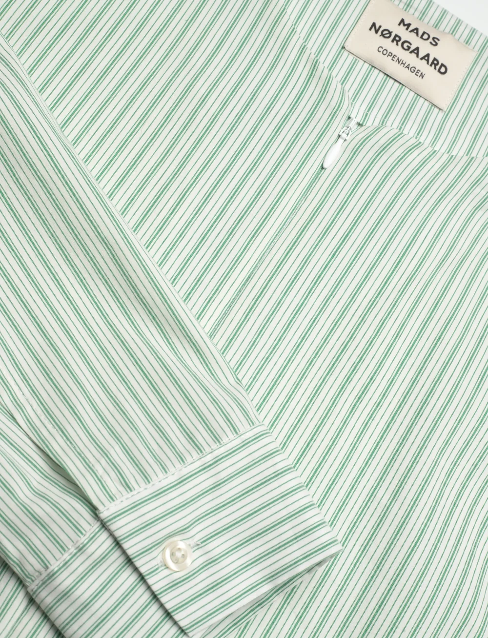 Mads Nørgaard - Poplinda Dana Shirt - langærmede bluser - pinstripe/verdant green - 2