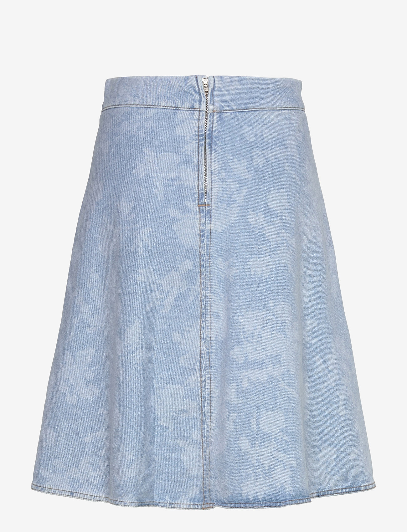Mads Nørgaard - Art Denim Stelly Skirt - jeansröcke - light denim/ink flower aop - 1