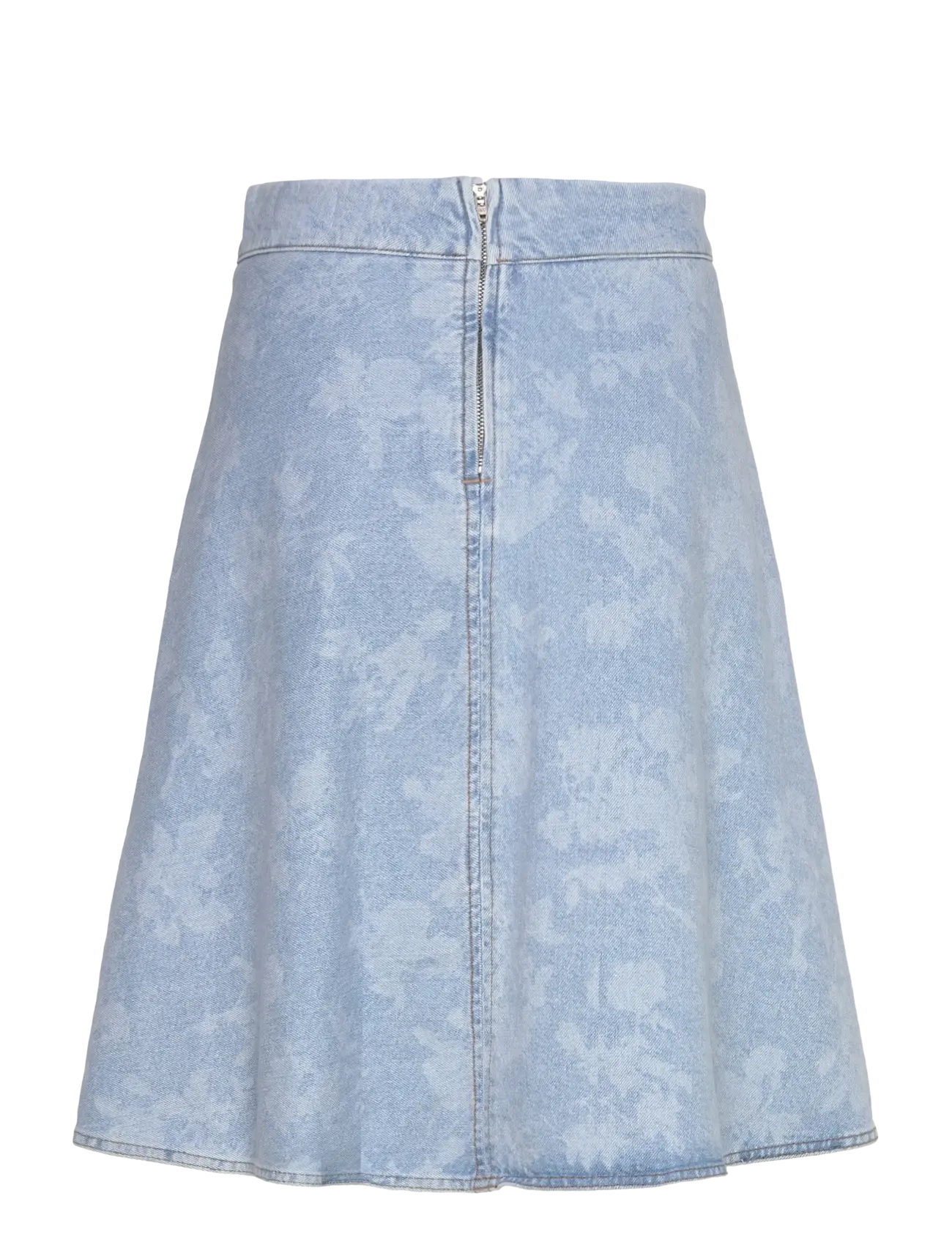 Mads Nørgaard - Art Denim Stelly Skirt - jeansröcke - light denim/ink flower aop - 1