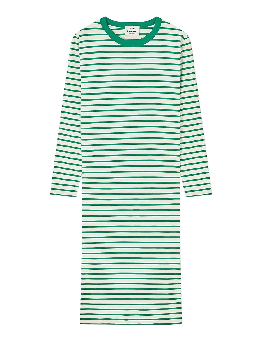 Mads Nørgaard - Soft Single Ella Dress - maksikleidid - vanilla ice/verdant green - 0
