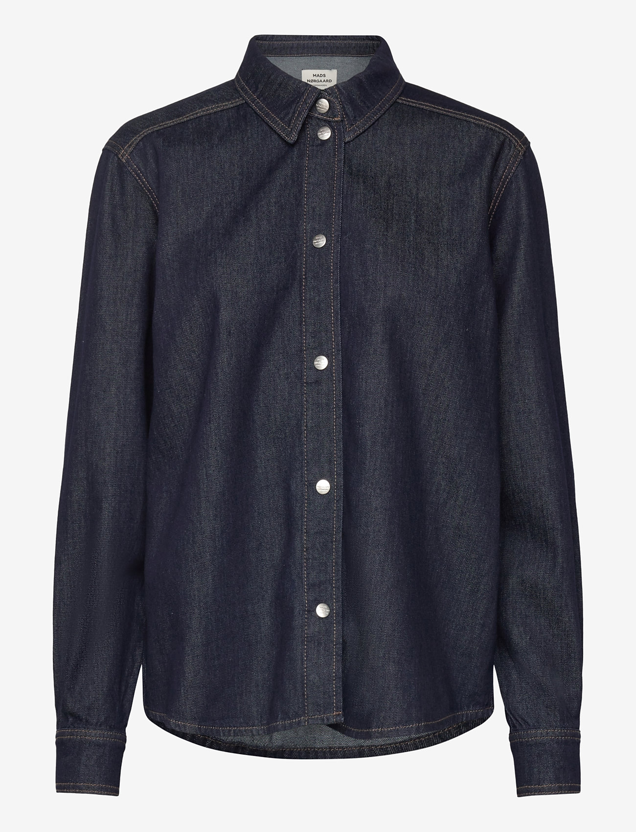 Mads Nørgaard - Cosy Denim Crane Shirt - langärmlige hemden - dark indigo - 0