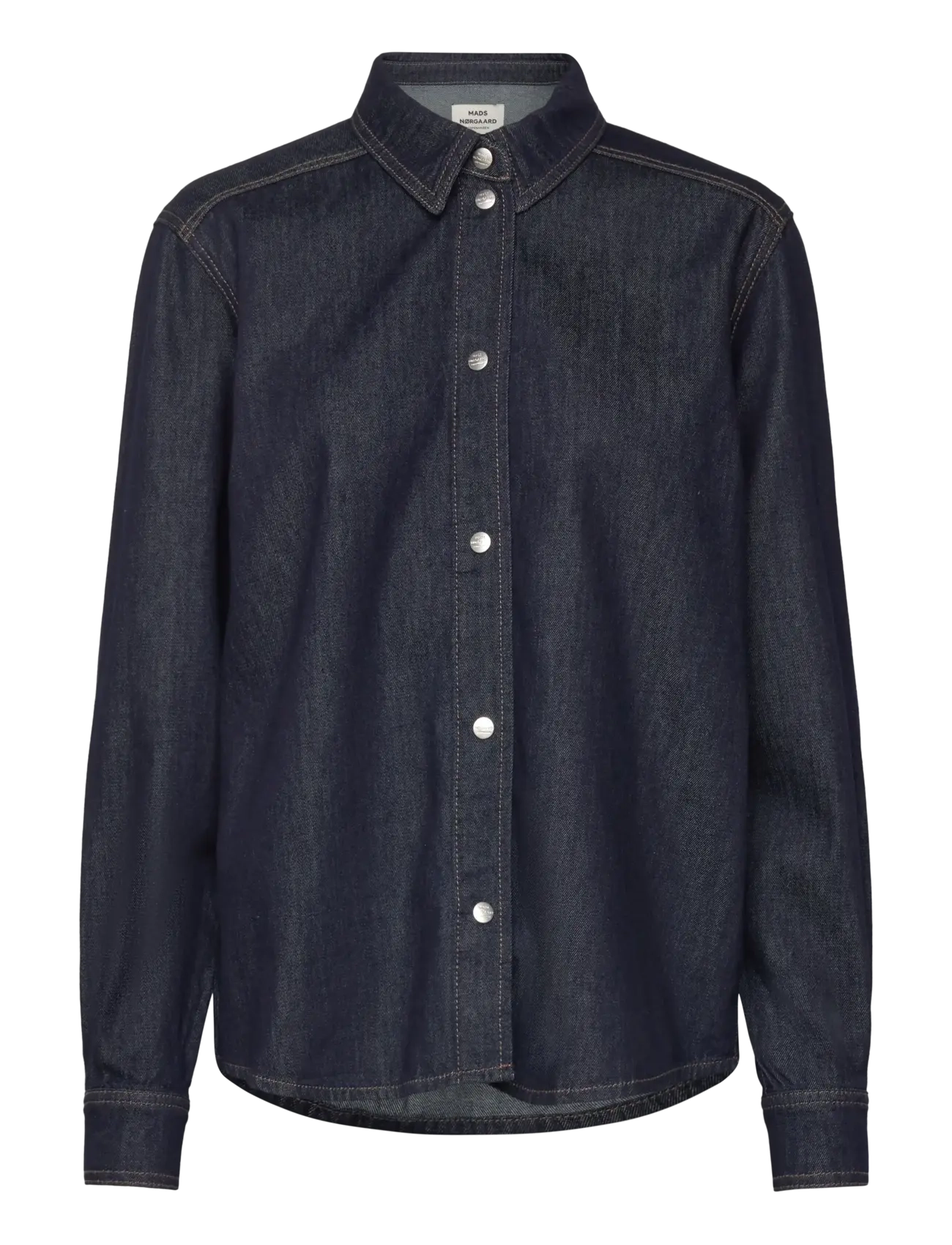 Mads Nørgaard Cosy Denim Crane Shirt - Mads Nørgaard - DARK INDIGO / black