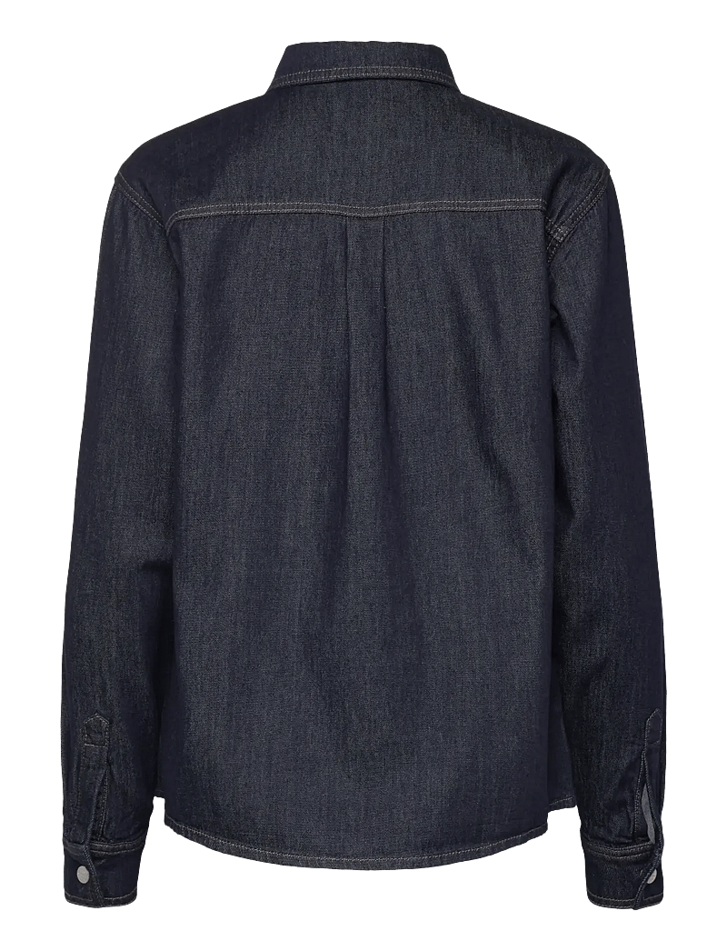 Mads Nørgaard - Cosy Denim Crane Shirt - langärmlige hemden - dark indigo - 1