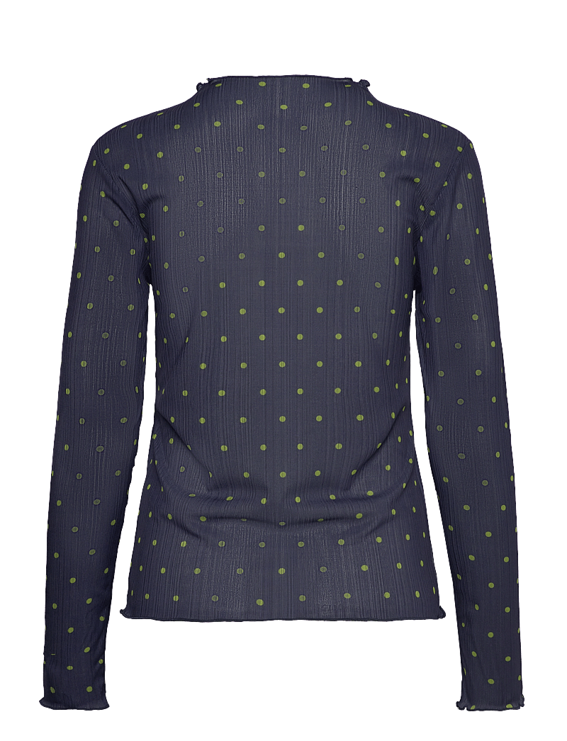 Mads Nørgaard - Fancy Jersey Minnie Top - langärmlige tops - aop dot/parisian night - 1