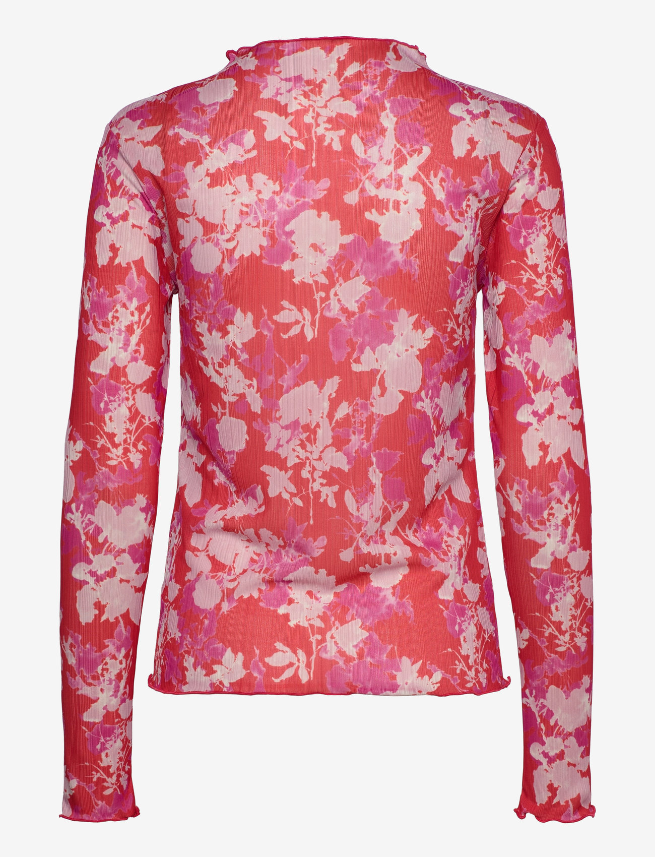 Mads Nørgaard - Fancy Jersey Minnie Top - långärmade toppar - aop rose/fiery red - 1