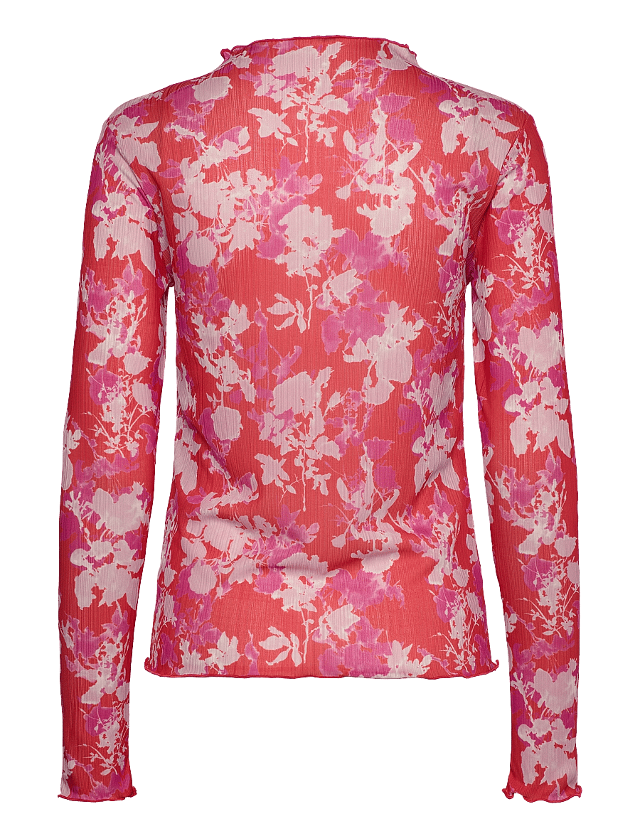 Mads Nørgaard - Fancy Jersey Minnie Top - aop rose/fiery red - 1
