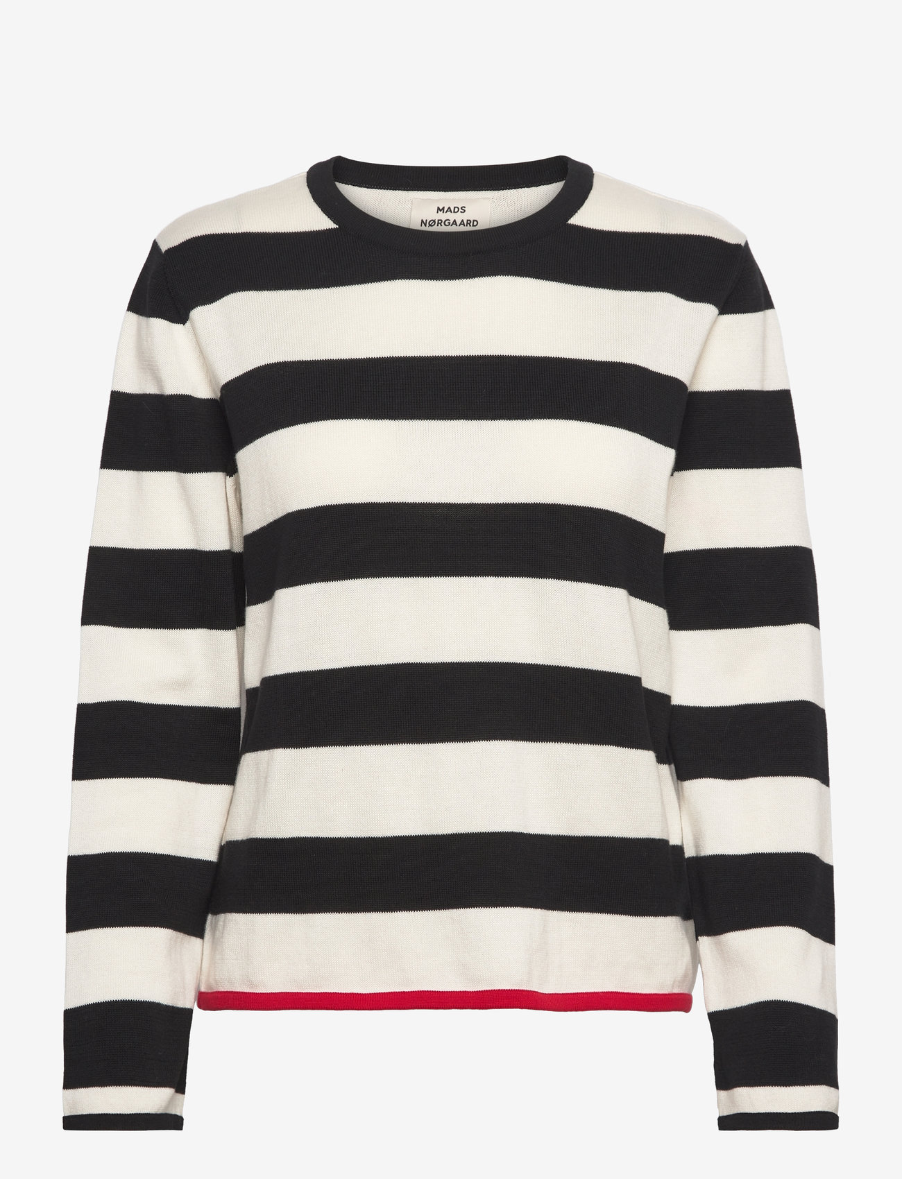 Mads Nørgaard - Tight Cotton Ivy Knit - stickade tröjor - black/vanilla ice - 0