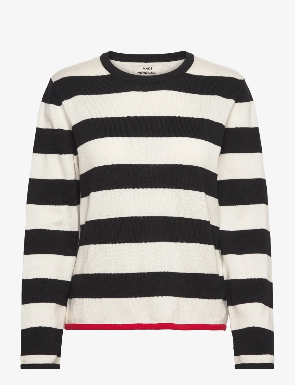 Mads Nørgaard - Tight Cotton Ivy Knit - striktrøjer - black/vanilla ice - 0