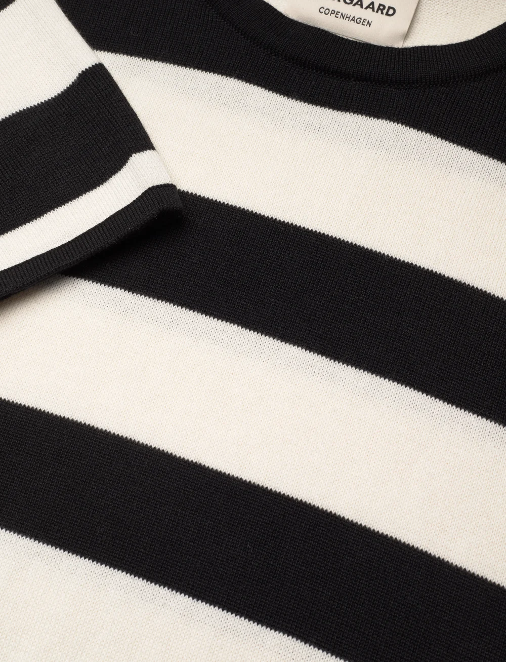 Mads Nørgaard - Tight Cotton Ivy Knit - striktrøjer - black/vanilla ice - 2