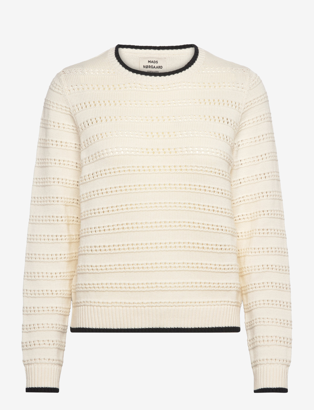 Mads Nørgaard - Tight Cotton Ingrid Knit - sviitrid - black/vanilla ice - 0