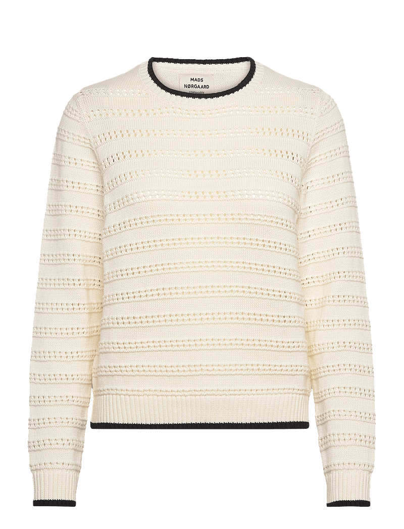 Mads Nørgaard - Tight Cotton Ingrid Knit - sviitrid - black/vanilla ice - 0