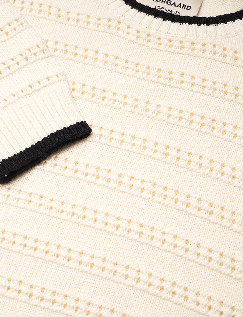 Mads Nørgaard - Tight Cotton Ingrid Knit - sviitrid - black/vanilla ice - 2