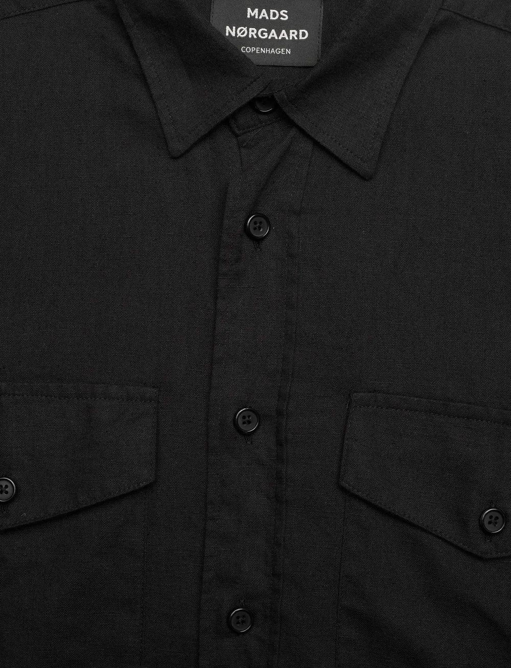 Mads Nørgaard - Cotton Linen Sune Officer Shirt - leinenhemden - black - 2