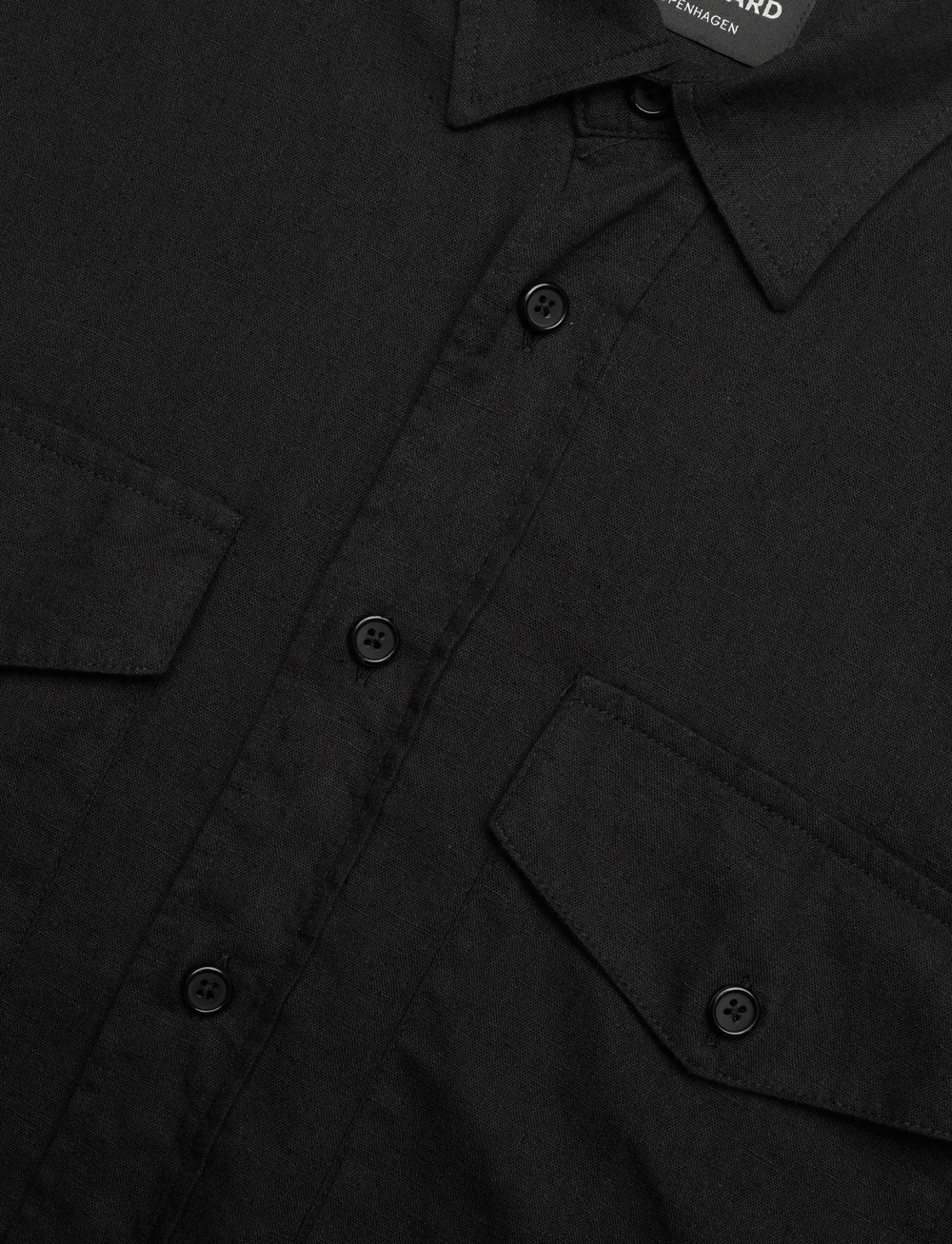 Mads Nørgaard - Cotton Linen Sune Officer Shirt - leinenhemden - black - 3