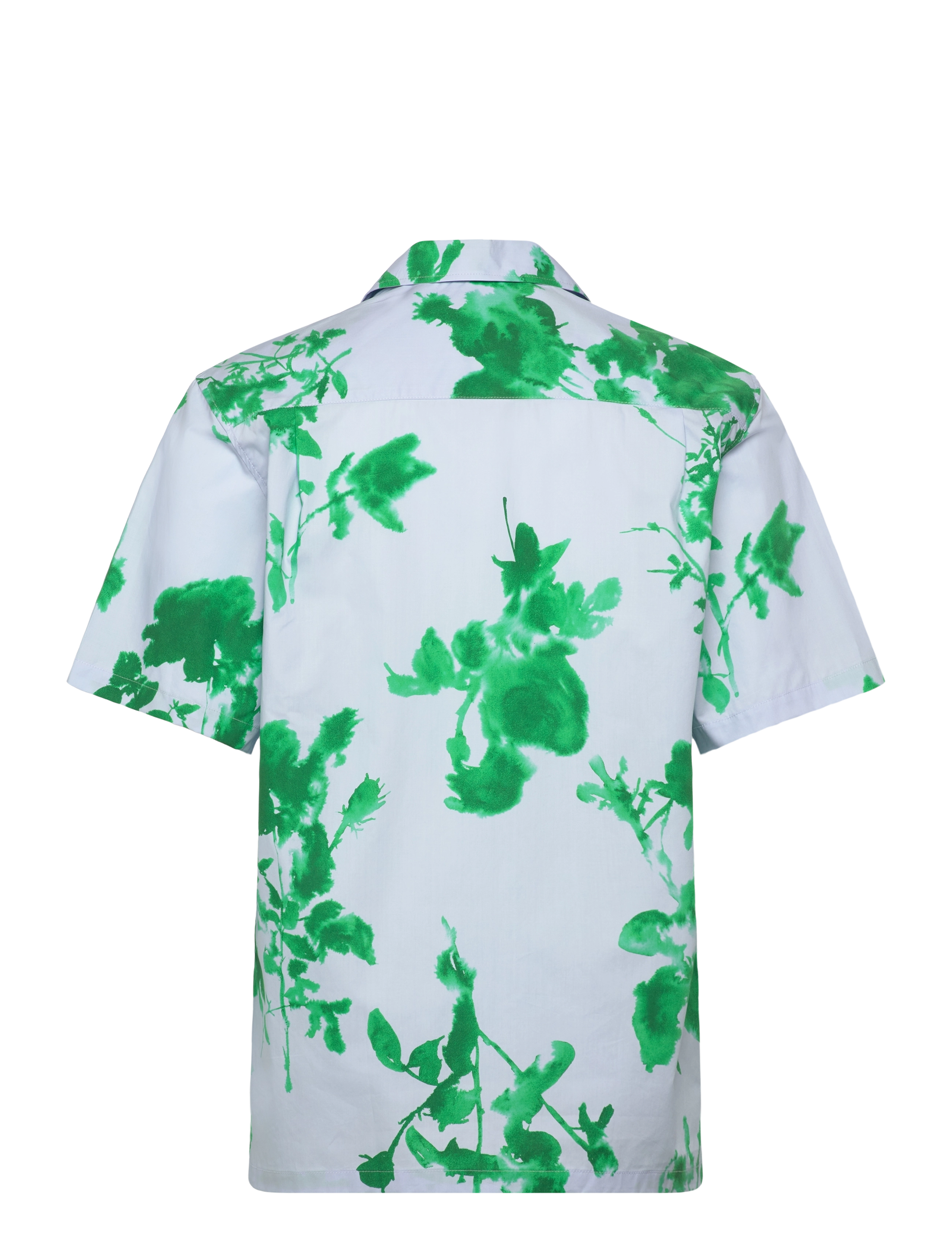 Mads Nørgaard - Organic Cotton Poplin Kenji AOP Shirt SS - chemises à manches courtes - cashmere blue - 1