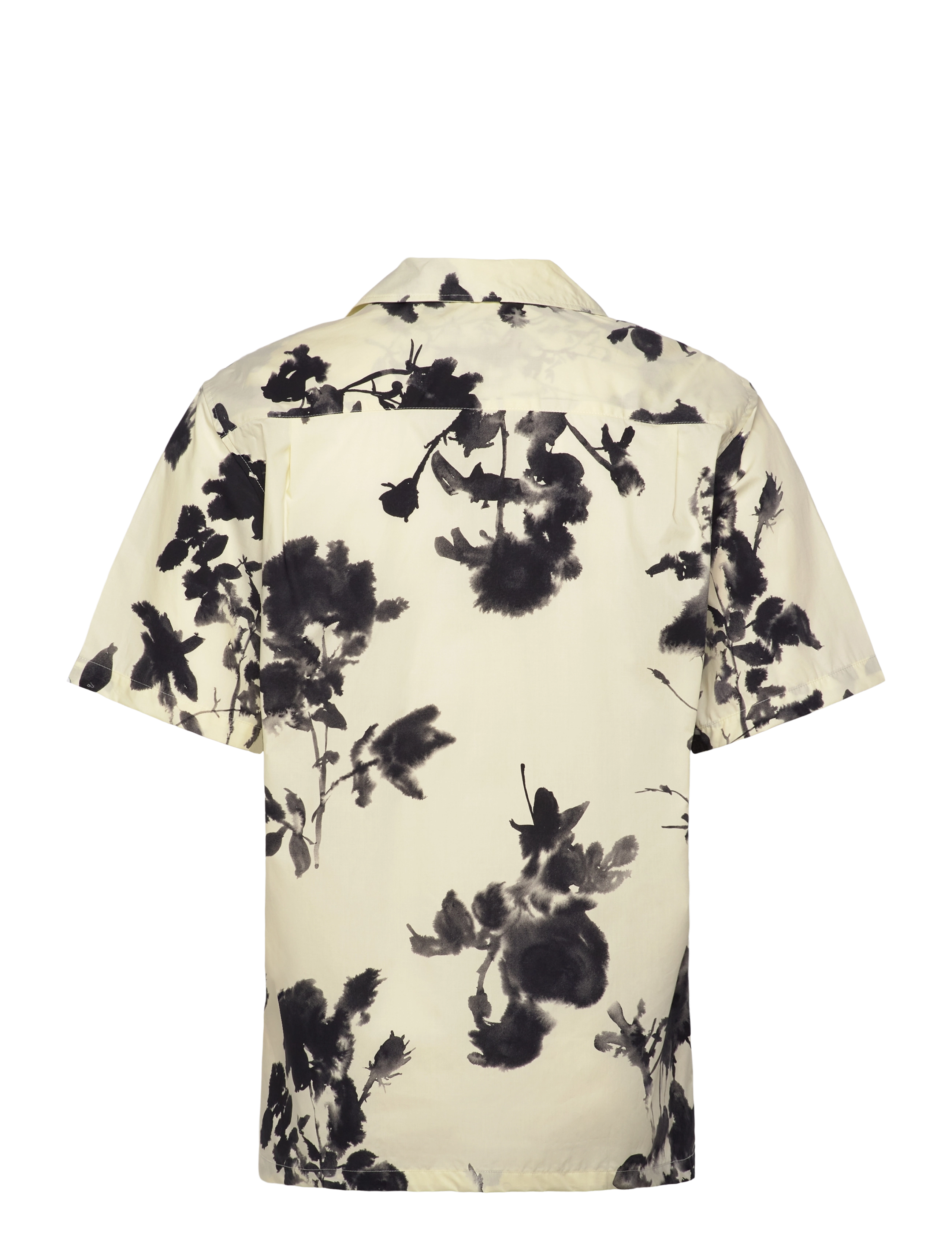 Mads Nørgaard - Organic Cotton Poplin Kenji AOP Shirt SS - kurzarmhemden - tender yellow - 1
