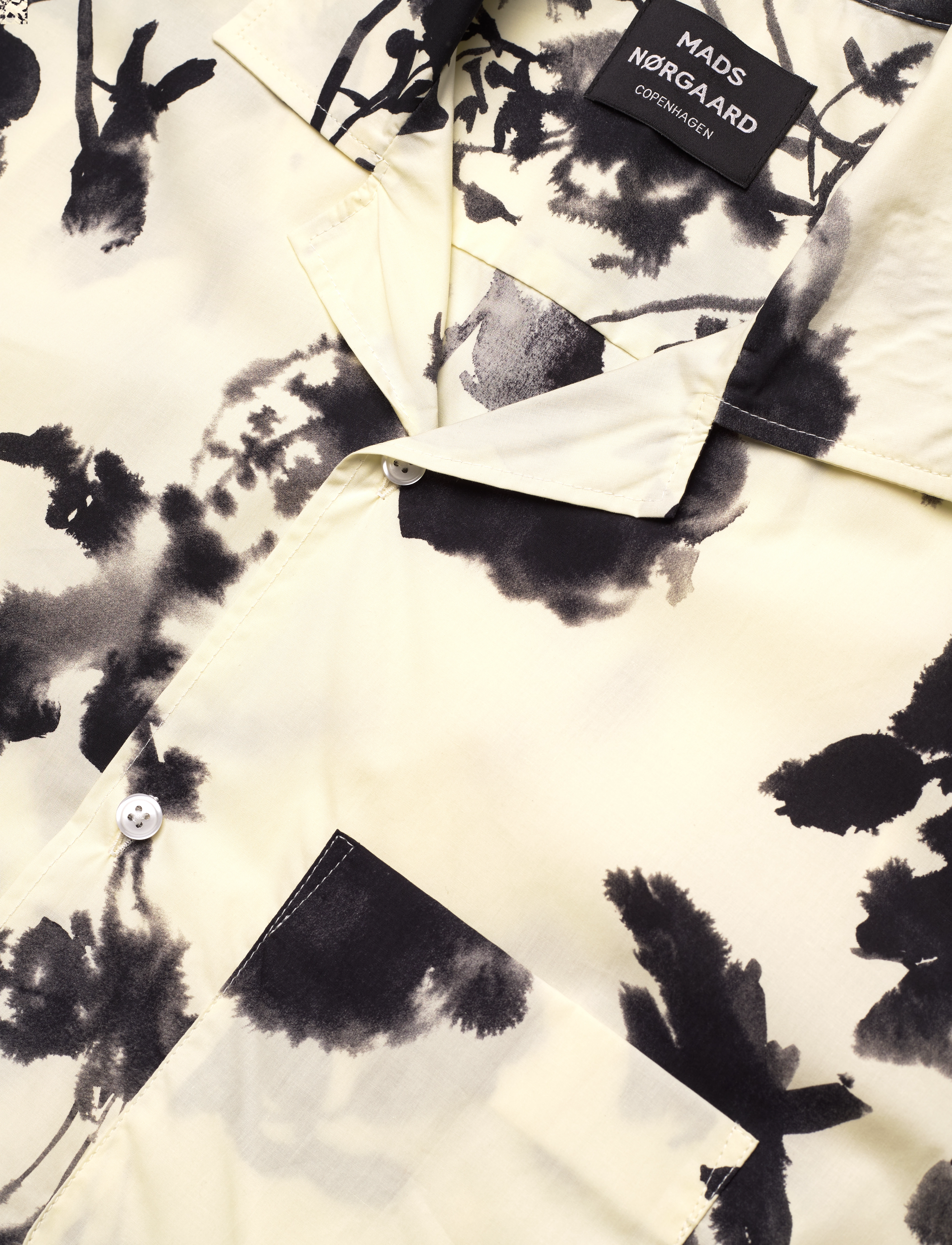 Mads Nørgaard - Organic Cotton Poplin Kenji AOP Shirt SS - kurzarmhemden - tender yellow - 3