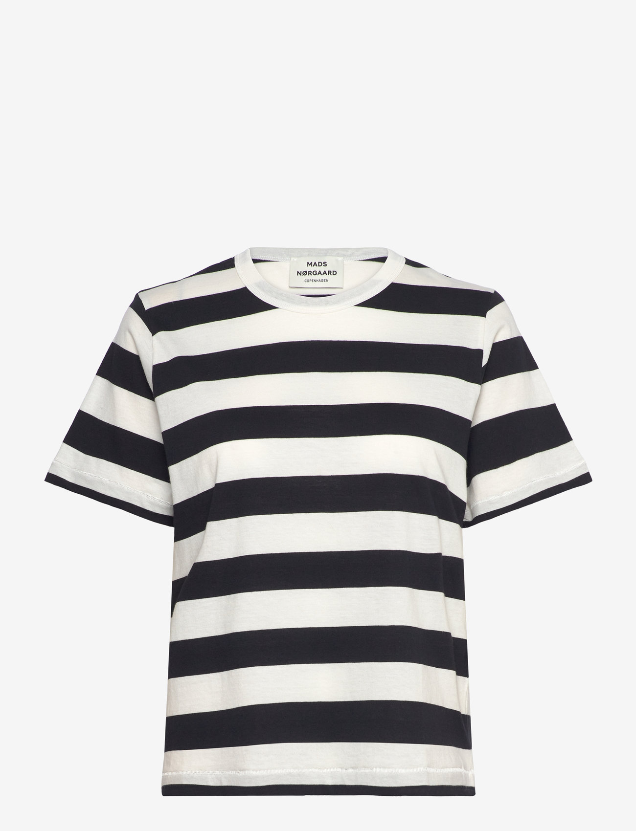 Mads Nørgaard - Single Organic Grace Tee - t-shirts - black/white alyssum - 0