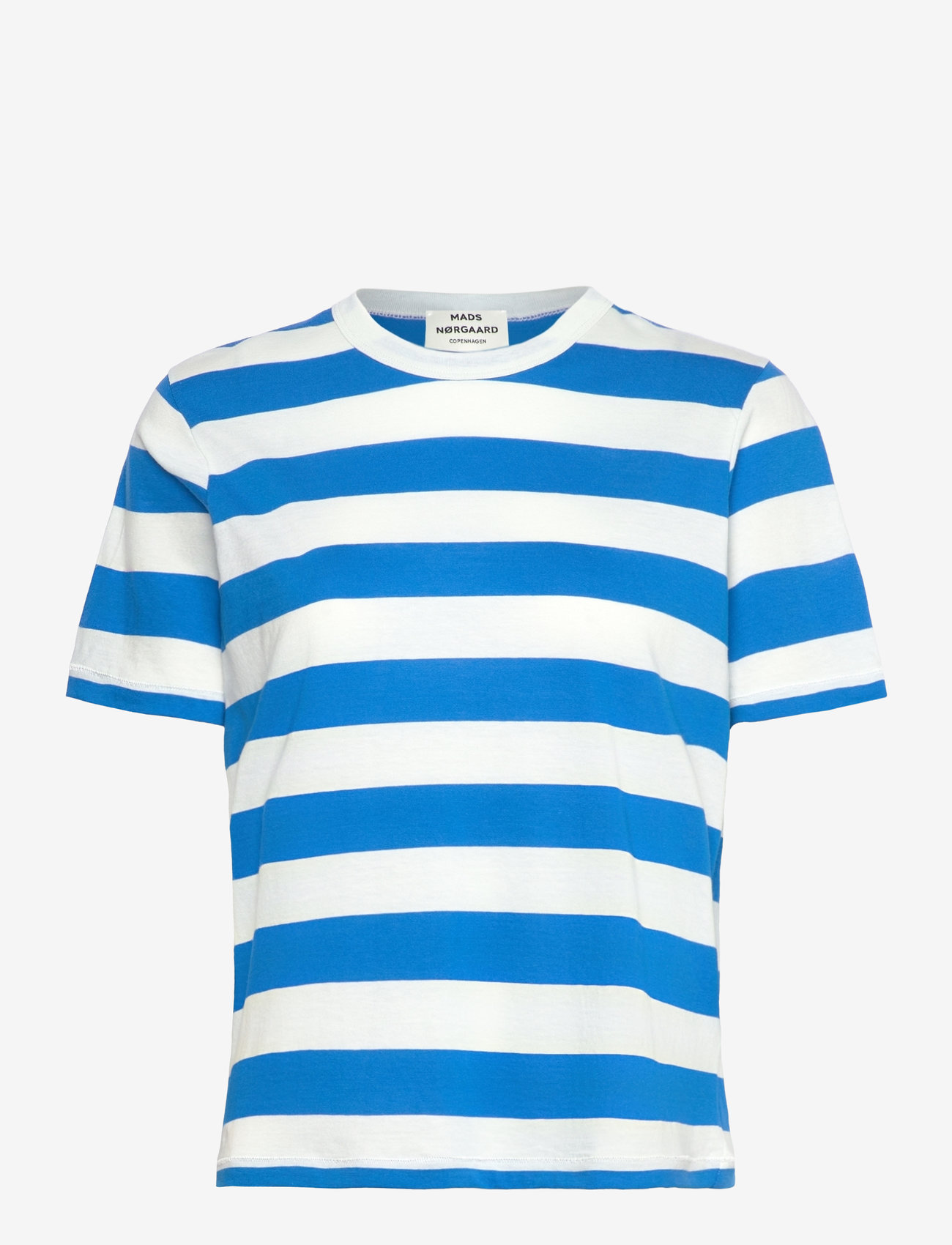 Mads Nørgaard - Single Organic Grace Tee - efterårstøj - skydiver/white alyssum - 0