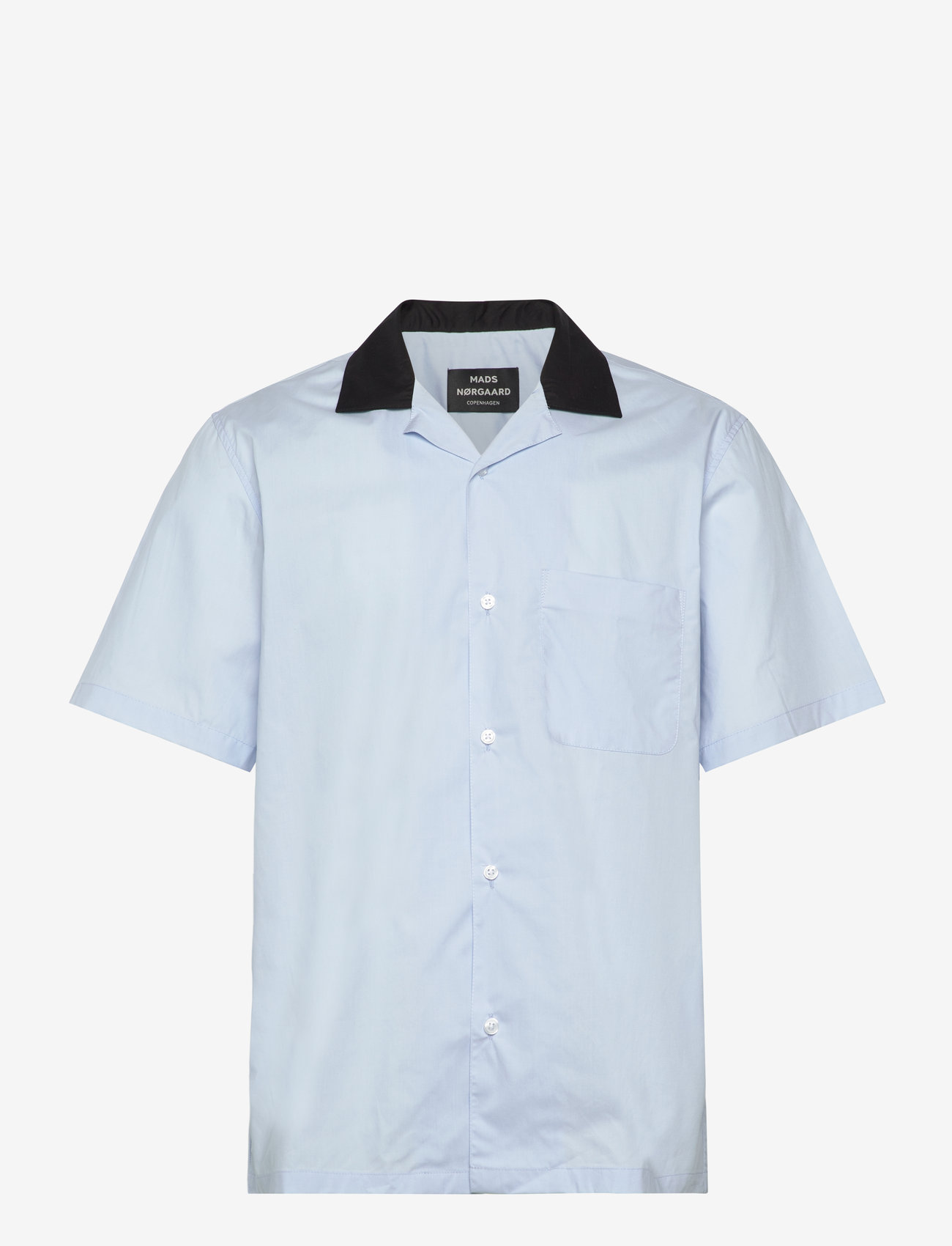 Mads Nørgaard - Organic Cotton Poplin Kenji Shirt SS - chemises à manches courtes - cashmere blue - 0