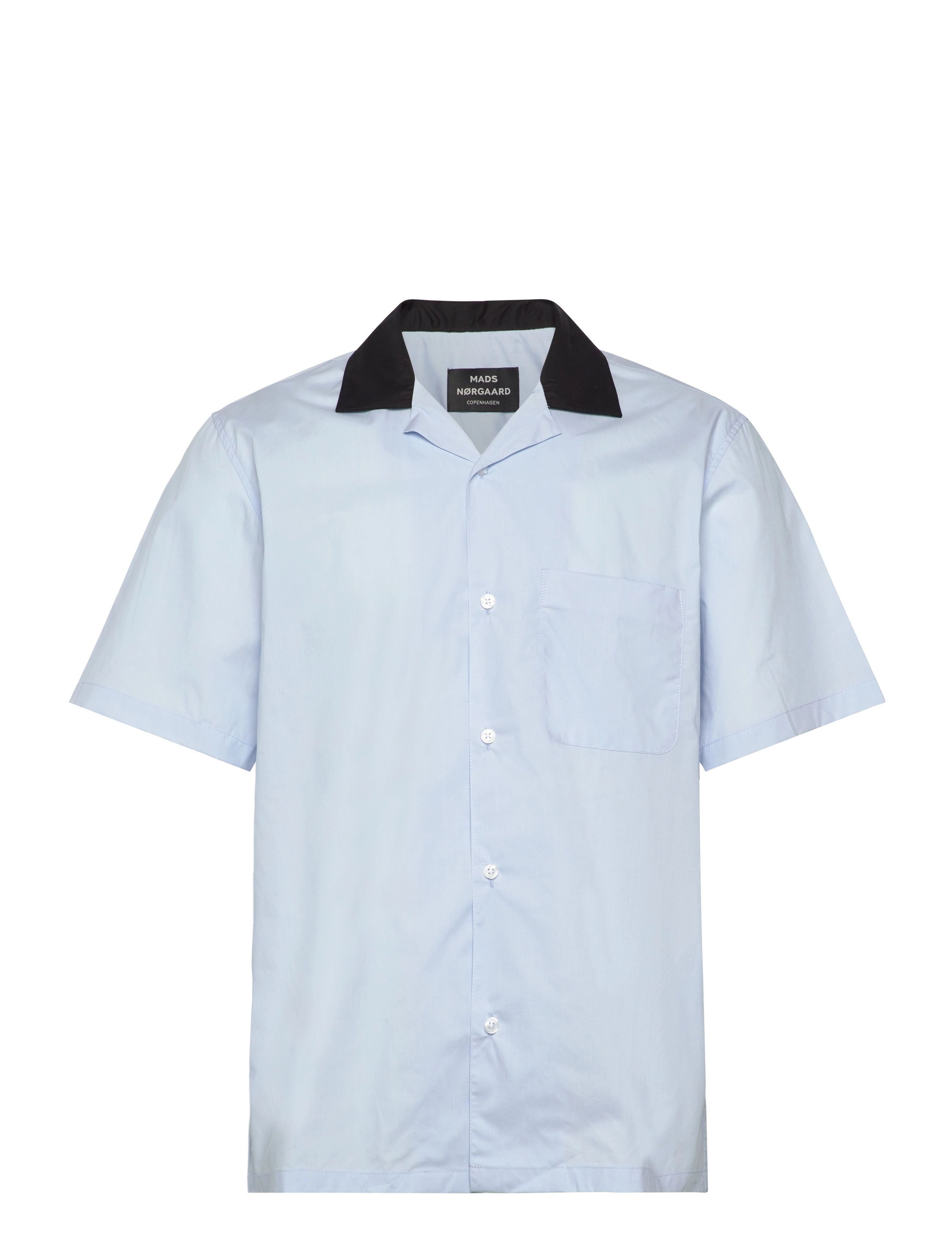 Mads Nørgaard Organic Cotton Poplin Kenji Shirt SS - Skjorter - CASHMERE BLUE / blue