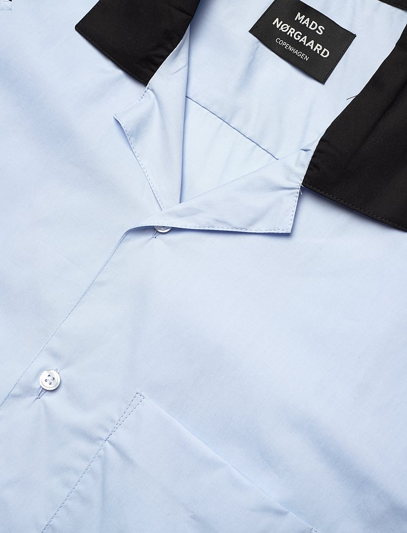 Mads Nørgaard - Organic Cotton Poplin Kenji Shirt SS - chemises à manches courtes - cashmere blue - 3