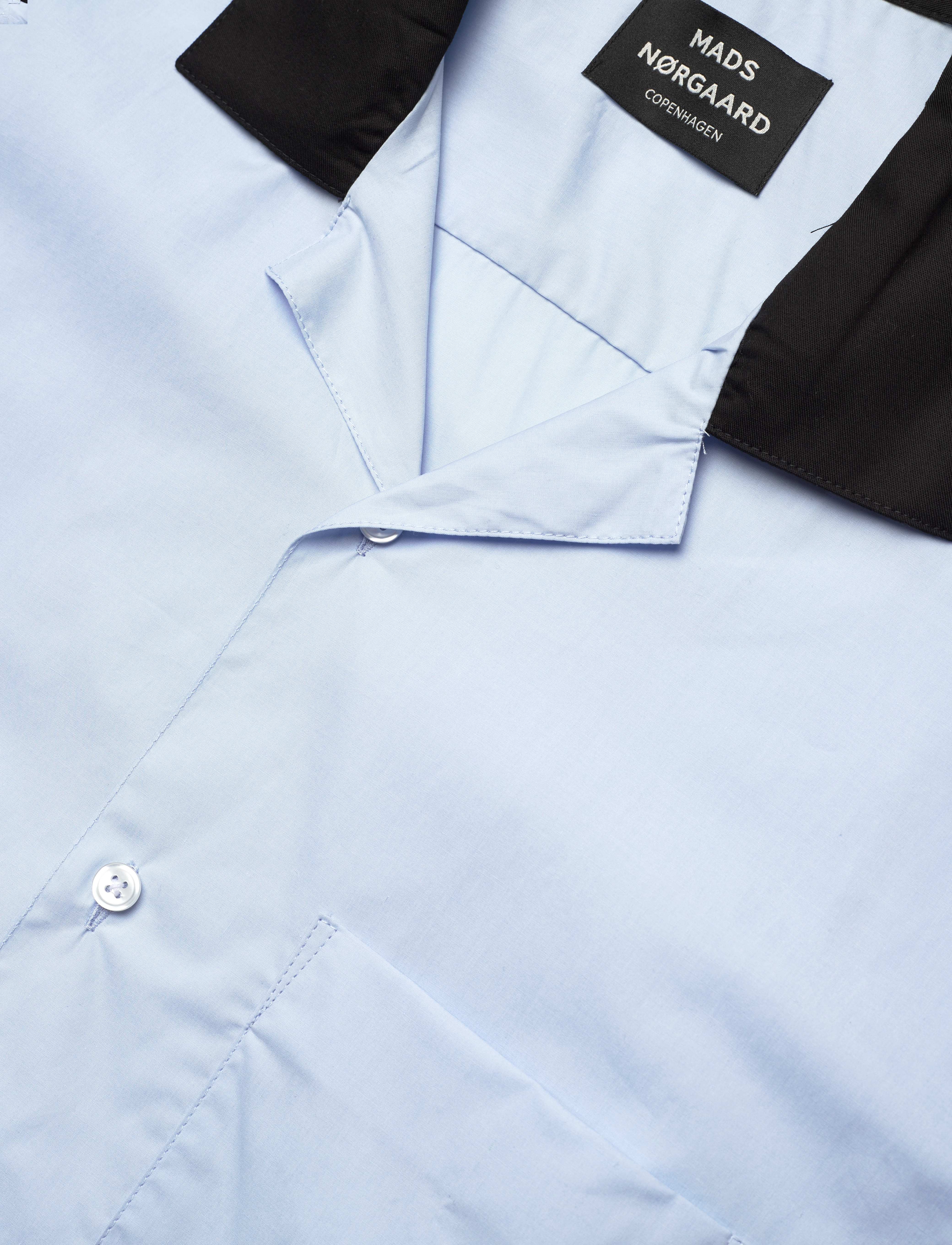 Mads Nørgaard - Organic Cotton Poplin Kenji Shirt SS - kortærmede skjorter - cashmere blue - 3