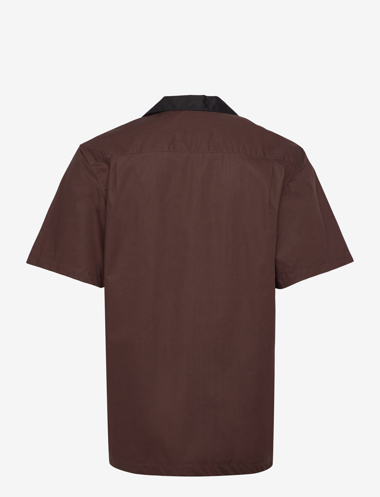 Mads Nørgaard - Organic Cotton Poplin Kenji Shirt SS - lühikeste varrukatega särgid - chicory coffee - 1