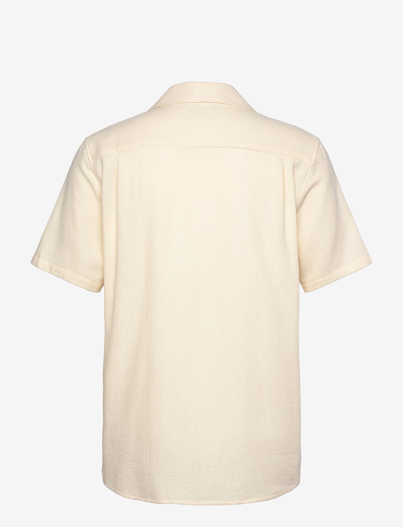 Mads Nørgaard - Texture Kenji Shirt SS - kurzarmhemden - vanilla ice - 1