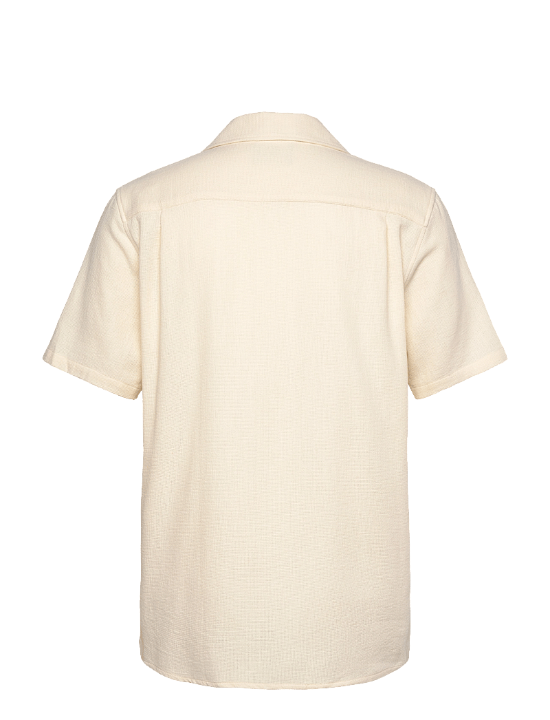 Mads Nørgaard - Texture Kenji Shirt SS - kurzarmhemden - vanilla ice - 1
