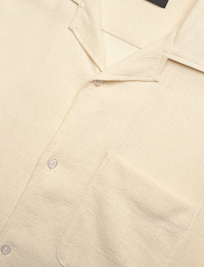 Mads Nørgaard - Texture Kenji Shirt SS - kurzarmhemden - vanilla ice - 3