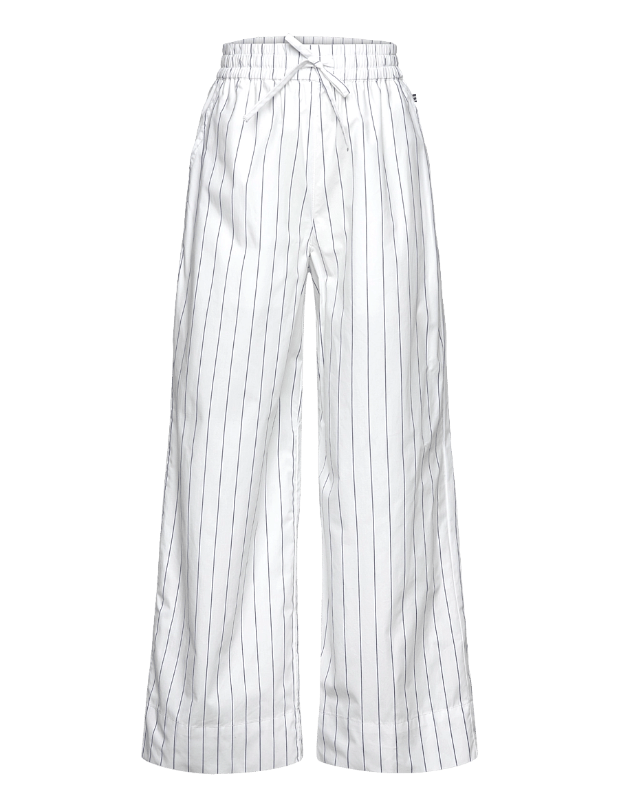 Mads Nørgaard - Crisp Poplin Pipa Pants - jogginghosen - pinstripe/parisian night - 0